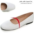 thumbnail image 2 of Pfhytec LU Flats for Women Comfortable Wide Width Square Toe Ballet Shoes Dressy Slip-ons Loafers, 2 of 5