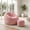 Pink, variant on Giant Pink Faux Fur Bean Bag Chair Oversized Shell-Shaped Floor Sofa for Gaming and Reading