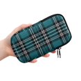 thumbnail image 2 of SEANATIVE Double Glasses Case Soft Neoprene Zipper Sunglasses Pouch with 2 Pockets, Lightweight Portable Eyewear Holder for Women Men Travel Glasses Organizer Pouch, Teal Plaid Print, 2 of 7