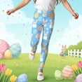 thumbnail image 4 of shoper Easter Day Graphic Leggings High Waisted Yoga Pants for Girls Workout Running Sports Stretch Trousers Cute Printed Girls Stretch Leggings 3-14 Years Light Blue, 4 of 5