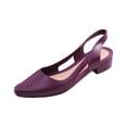 thumbnail image 2 of EKVAHL Women's Slingback Cutout Flats, Square Toe Closed Shoes, Low Block Heel Breathable Casual Dressy Office Daily Elegant Sandals Purple, 2 of 5