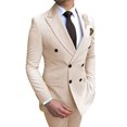 thumbnail image 1 of Men's Brown Skinny Fit Two-Piece Suit Jacket and Pants for Formal Business, 1 of 9