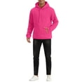 thumbnail image 2 of INSPIRE CHIC Men's Plush Lined Pullover Hoodie Sweatshirts with Pocket S Rose Red, 2 of 5