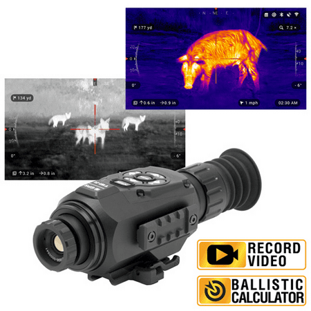 Refurbished ATN ThOR-HD 384 1.25-5x, 384x288, 19 mm, Thermal Rifle Scope w/ High Res Video, WiFi, GPS, Image Stabilization, Range Finder, Ballistic Calculator and IOS and Android (Best Ballistic Calculator App For Android)
