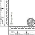 thumbnail image 3 of AVORA 10K White Gold Simulated Diamond CZ Teardrop Dangle Belly Button Ring Body Jewelry (14 Gauge), 3 of 5