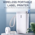 thumbnail image 4 of Impresora de etiquetas portátil sin tinta de 203DPI, pegatina recargable, máquina de impresión móvil compatible con Bluetooth, color negro Imprimir, copiar, escanear y enviar faxes Blanco, 4 of 6