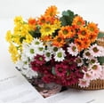 thumbnail image 5 of 5 Bundles Artificial Fall Mums Flowers, UV Resistant Realistic Faux Silk Daisy, No Fade Outdoor Fake Autumn Flowers for Patio Porch Garden Yard Decor, 5 of 8