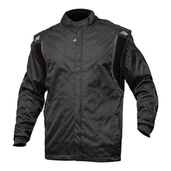 Kart Racewear Racing Jacket Black with Right Arm Heat Safety Sleeve Smal-XXL 