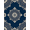 Navy Blue Ivory, Pattern 7, variant on ODIKA 8'x10' Washable Area Rug Non-Shedding, Easy Care, Entryway Weathered Floral Cluster Accent Traditional Styling for King Size Bedroom Under Bed, Master Suite