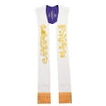 thumbnail image 1 of BLESSUME Reversible Stole Chasuble Vestments Priest IHS Embroidery Overlay Stole, 1 of 4