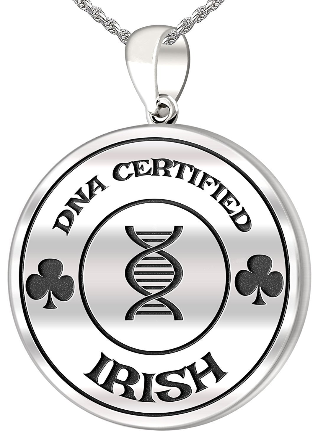0.925 Sterling Silver 1in DNA Certified African Heritage Pendant Medal with Flag Necklace 18in to 24in