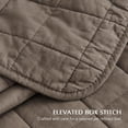 thumbnail image 6 of EVERGRACE 100% Cotton Box Stitch Quilt Bedding Set King Size 3 Pieces, Garment-Washed Lightweight Soft Cozy Coverlet, Oversized Quilted Bedspread Sets with 2 Shams for All Season, Mocha Brown, 6 of 9