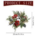 thumbnail image 3 of HomelyJoy Artificial Poinsettia Wreath with Golden Berries, Christmas Candle Holder Ring Centerpiece for Xmas Party, Home Table, Ready to Use Holiday Decor, Festive Fireplace & Wall Wreaths, 3 of 8