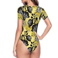 thumbnail image 4 of The Xecao Orchids Flowers Women's Crew Neck Body Suit, a short-sleeved bodysuit and basic swimsuit, both comfort and style for dating and daily life, 4 of 9
