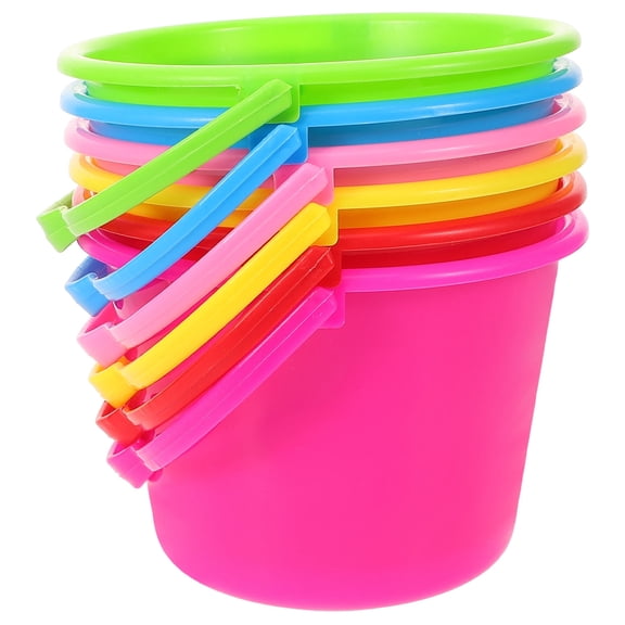 6pcs Reusable Beach Buckets Lightweight Buckets Backyard Park Sand Buckets