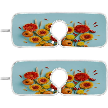 

Nature Autumn Pumpkins Sink Splash Guard for Faucet 2 Packs Faucet Absorbent Mats Orange Yellow Gerbera Faucet Handle Drip Catcher Quickly Drying Mat for Kitchen Counter Bathroom RV