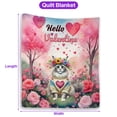 thumbnail image 5 of Hello Valentine’s Day Maine Coon Flower Crown Romantic Pink Floral Quilt Blanket Cat Lover Kitten Owner Gifts Cozy Comforter Throw Blanket - 00031, 5 of 5