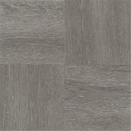 12 x 12 in. Nexus Charcoal Grey Wood Self Adhesive Vinyl Floor Tile - 20 Tiles by 20 sq.