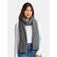 thumbnail image 3 of Time and Tru Women's Heather Charcoal Knit Scarf, One Size, 3 of 4