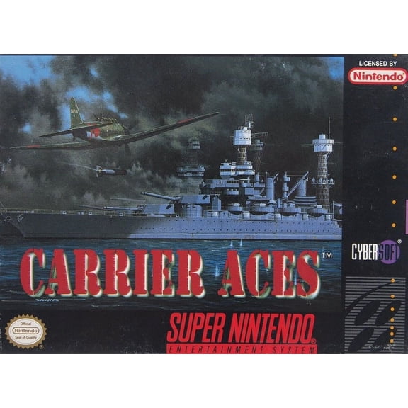 Restored Carrier Aces (Super Nintendo, 1995) SNES War Game (Refurbished)