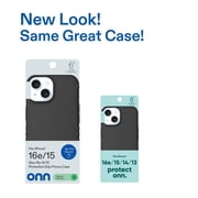 onn Protective Gel Phone Case for iPhone 17e / iPhone 16e / iPhone 15 / iPhone 14 / iPhone 13 - Black