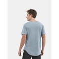 thumbnail image 4 of No Boundaries Men's & Big Men's Longline Curved Hem Elongated Tee Shirt, Sizes XS-5XL, 4 of 5