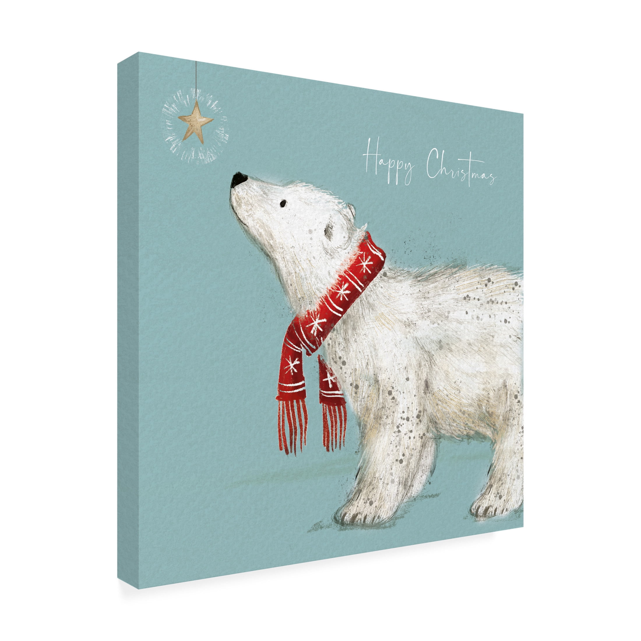 Canvas Wall Art - Paper Dove Co Ltd 'Polar Bear' Wall Art for Living Room, Bedroom, or Office Décor by Trademark Fine Art - 18 x 18 Inches