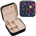 thumbnail image 2 of GZHJMY Boho Flower Small Jewelry Box, Portable Leather Travel Jewelry Storage Case for Rings Earrings Necklace Bracelets, 2 of 7