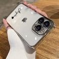 thumbnail image 1 of Funda personalizada con nombre para iPhone, carcasa transparente de lujo, 14 Pro Max, 14, 13, 12, 11 Pro Max Fivean unisex, 1 of 2