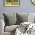 thumbnail image 3 of Sage Green Floral Pillow Covers 18x18 Set of 2 Rustic Old Style Block Print Outdoor Decorative Throw Pillows Farmhouse Vintage Flowers Pillowcases Decor for Home Sofa Couch Bed, 3 of 6
