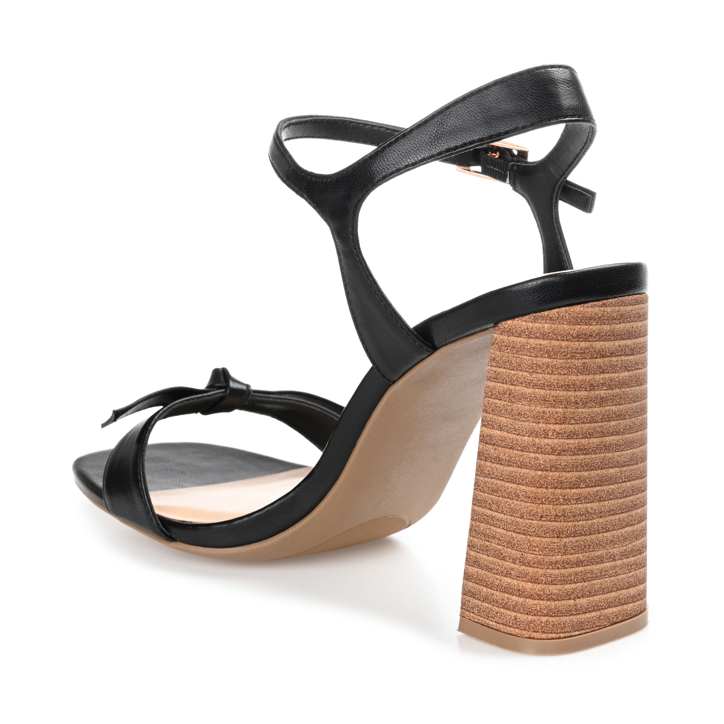 Journee Womens Dianne Open Square Toe Stacked Heel Sandals