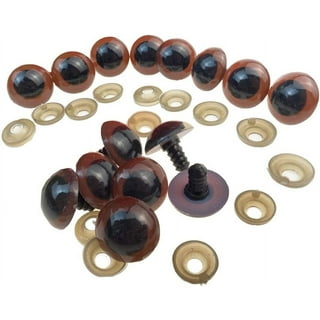  Oval Safety Noses Buttons Eyes 6 Pieces (Black, 30mm)