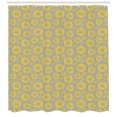 thumbnail image 3 of Floral Shower Curtain, Hand-Drawn Doodle Yellow Floral Petals in Various Sizes on Grey Background Print, Fabric Bathroom Set with Hooks, 69W X 70L Inches, Multicolor, by Ambesonne, 3 of 3