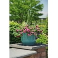 thumbnail image 4 of Garden Elements Indoor/Outdoor Glazed Brushed Happy Plastic Planter, Large, Dark Aqua, 15", 4 of 4