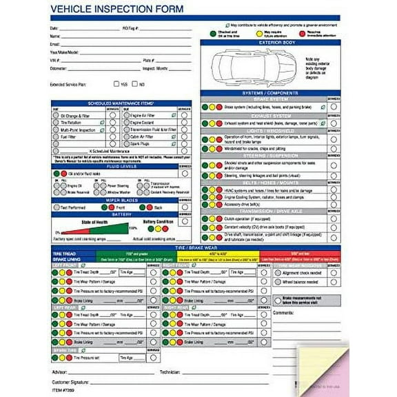 Multi-Point Inspection Forms - Generic Vehicle Inspection