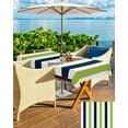 thumbnail image 5 of Outdoor Tablecloth with Umbrella Hole and Zipper Navy Blue Green Stripes Tablecloths 60x84 Waterproof Outside Table Cloths Contrast Striped Patio Table Cloth Cover for Outdoor Tables Garden, 5 of 6