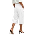 thumbnail image 5 of WAGUTH Womens High Waist Cargo Capri Pants Multi Strap Flap Pocket Loose Utility Cropped Pants for Street Daily Wear, 5 of 6
