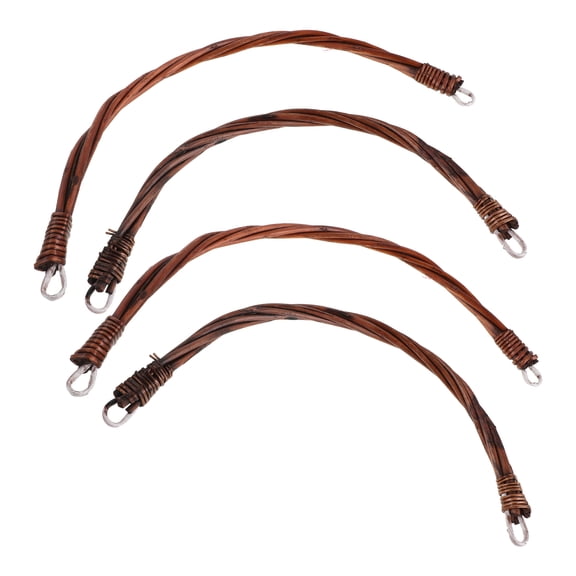 BESTYASH 4-Pack Handmade Woven Basket Handles Replacement for Picnic Baskets, Laundry, Garden Tote Carrying Accessories
