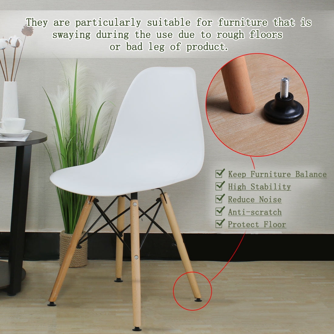 Unique Bargains 8Pcs M8 x 18mm Adjustable Leveling Feet for Table Desk Leg