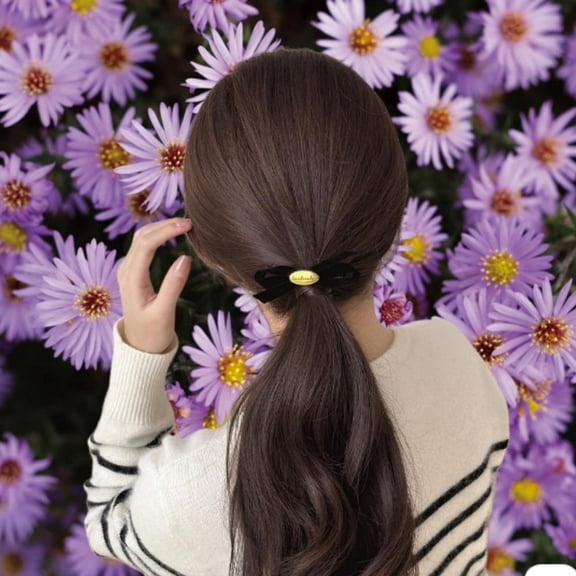 French Retro Velvet Bow Hairpin Single Clip Hair Accessory