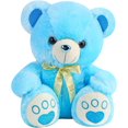 thumbnail image 1 of Oso de peluche de 13.7 pulgadas, adorable peluche con lazo y huellas., 1 of 5