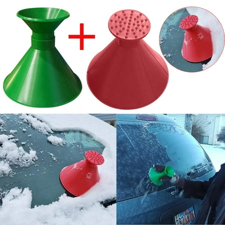 - Scrape A Round Magic Cone-Shaped Windshield Ice Scraper Snow Shovel Tool+Funnel