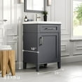thumbnail image 2 of EVIVA Garci 24 Inch Transitional Dark Grey Style Bathroom Vanity with Porcelain Top, 2 of 7