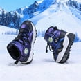 thumbnail image 6 of DMDUOU Boys Girls Winter Snow Boots Teen Lace Up Non-Slip Outdoor Warm Fleece Boots Soft Cozy Hiking Walking Shoes Blue 31, 6 of 6