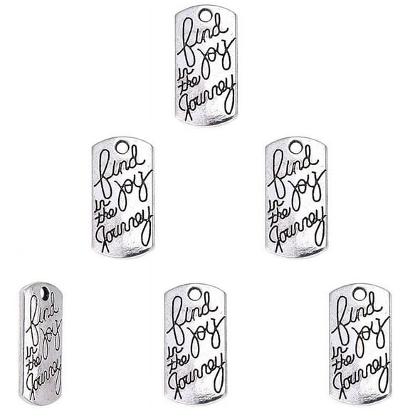 80ps Joy Charms Travel Inspirational Charms Find Joy in The Journey Pendants Silver Message Word Charms Connector for Crafting Jewelry Making Find Joy in The Journey 1box