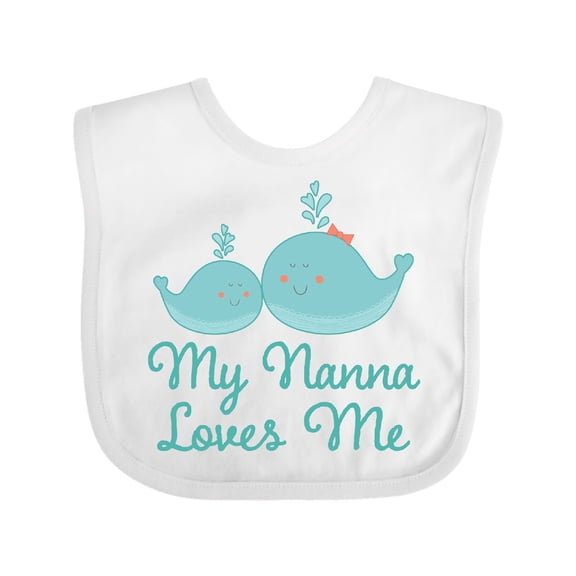 Inktastic Nanna Loves Me Grandchild Whale Boys or Girls Baby Bib