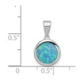 thumbnail image 2 of FB Jewels Sterling Silver Rhodium-plated Lab Created Opal Polished Round Pendant, 2 of 2