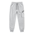 thumbnail image 4 of Gubotare Mens Lightweight Sweatpants Baggy Sweatpants Mens Zipper Pockets Gym Workout Sweat Pants Wide Leg Cotton Soft Loose Open Bottom Casual Y2K (Light Gray,L), 4 of 9