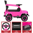 thumbnail image 4 of Montable Electrico para Niños Híbrido con Bastón y Pedal Acelerador Barras de Seguridad Luces Batería 6v - Rosa, 4 of 8