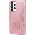 thumbnail image 3 of Wallet Case for Samsung Galaxy A23 5G/4G, Lace Flower Shockproof PU Leather Double Buckle Case with Cash Card Slots and Kickstand Function Cover for Samsung Galaxy A23, LSSK Rose Gold, 3 of 8